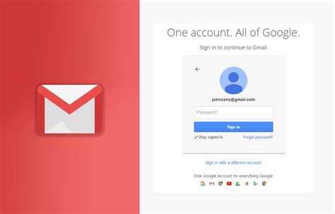 gmail sign in page.